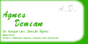 agnes demian business card